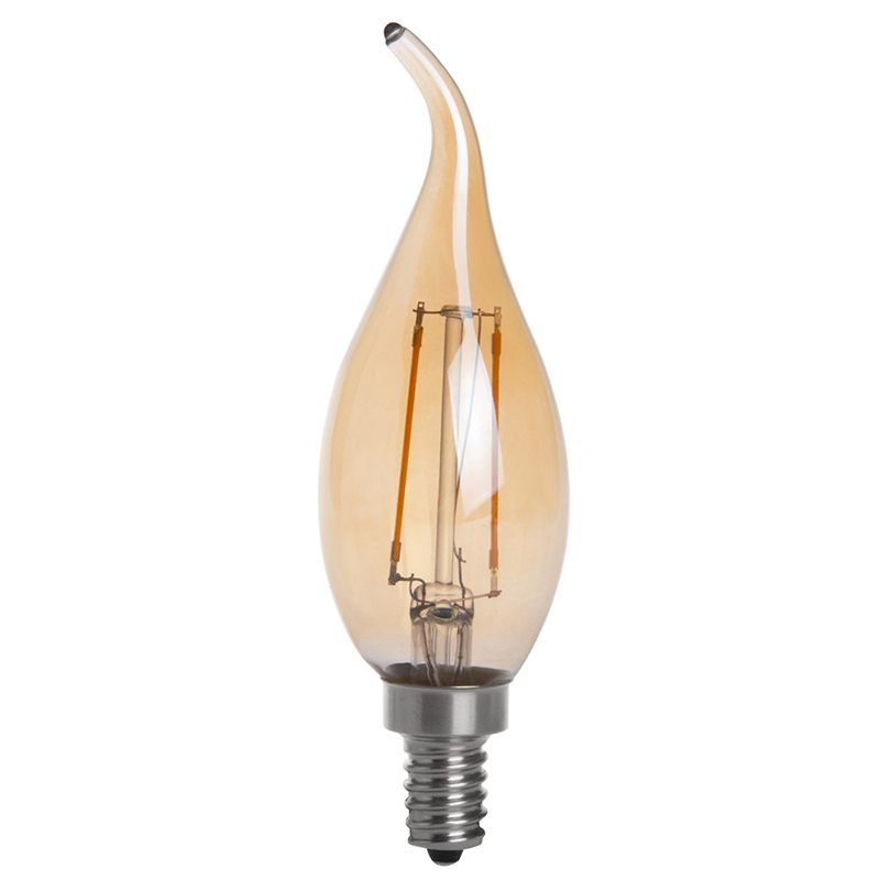 Gold Tint CA10 E12 2W LED Vintage Antique Filament Light Bulb, 25W Equivalent, 4-Pack, AC100-130V or 220-240V Gold Tint CA10 E12 2W LED Vintage Antique Filament Light Bulb, 25W Equivalent, 4-Pack, AC100-130V or 220-240V